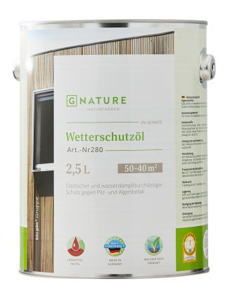 GNATURE Защитное масло для внешних работ 280 Wetterschutzöl 2,5 л