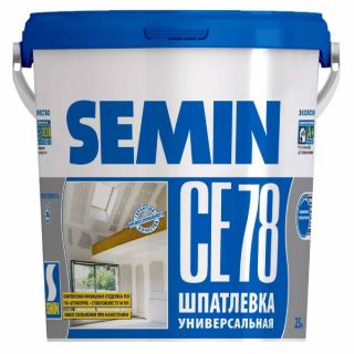 Шпатлевка готовая полимерная СЕМИН СЕ 78 (универ., синяя крышка) / SEMIN CE 78 (universal, blue cover) 25кг
